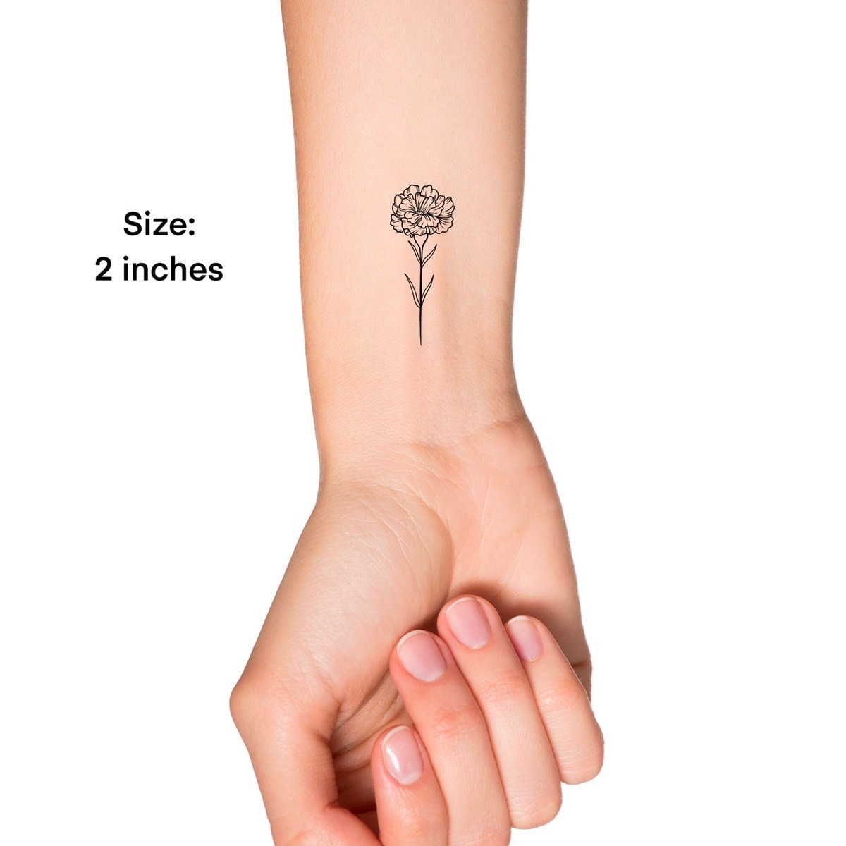 January Birth Flower Tattoo with Name