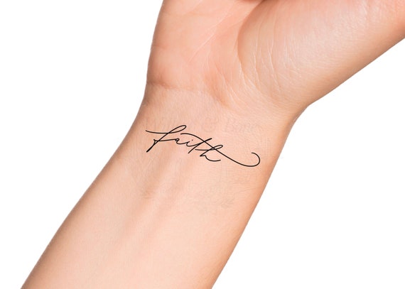 Faith Handwritten Word Wrist Temporary Tattoo Religious - Etsy Australia