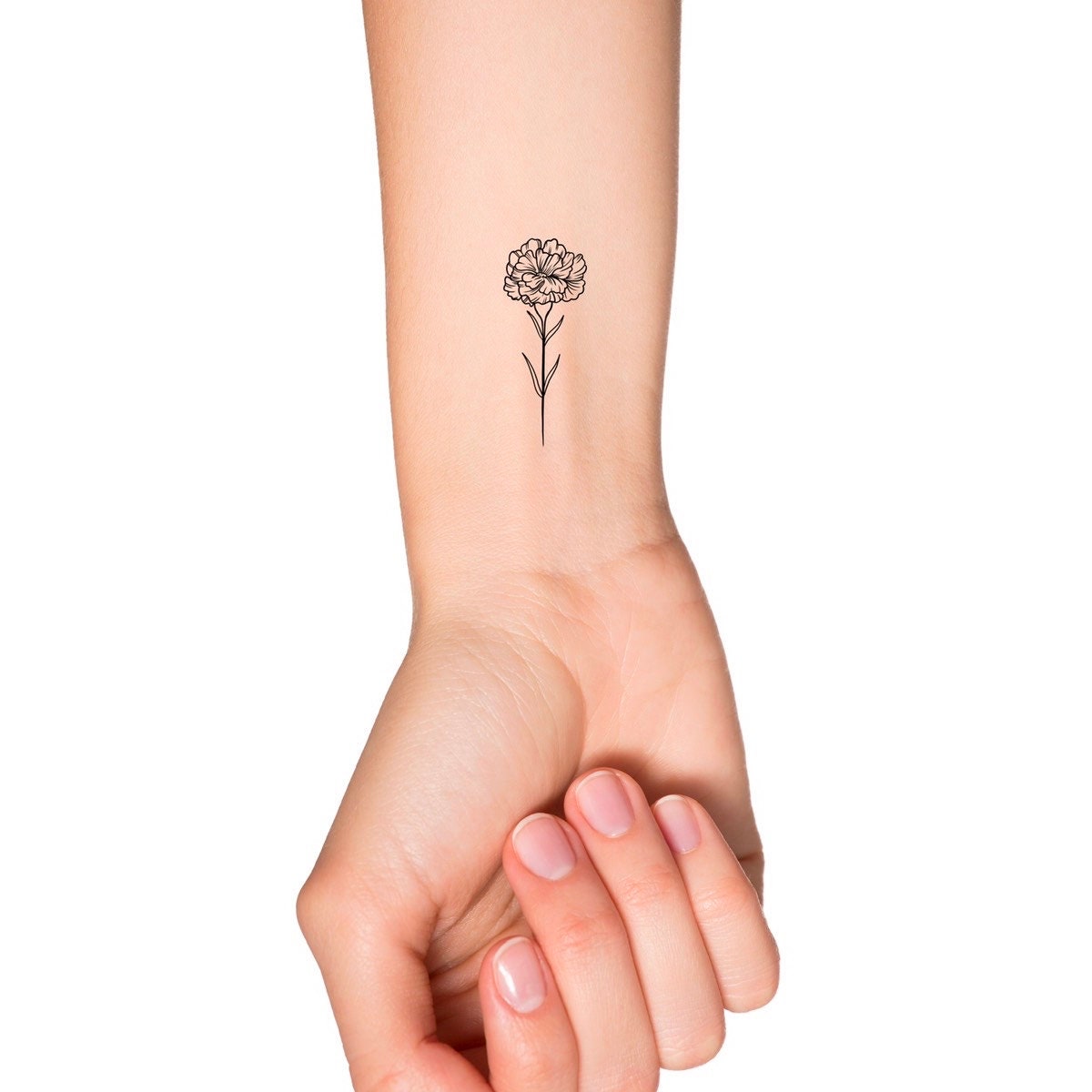 January Birth Month Flower: Carnation Temporary Tattoo Birth - Etsy Australia