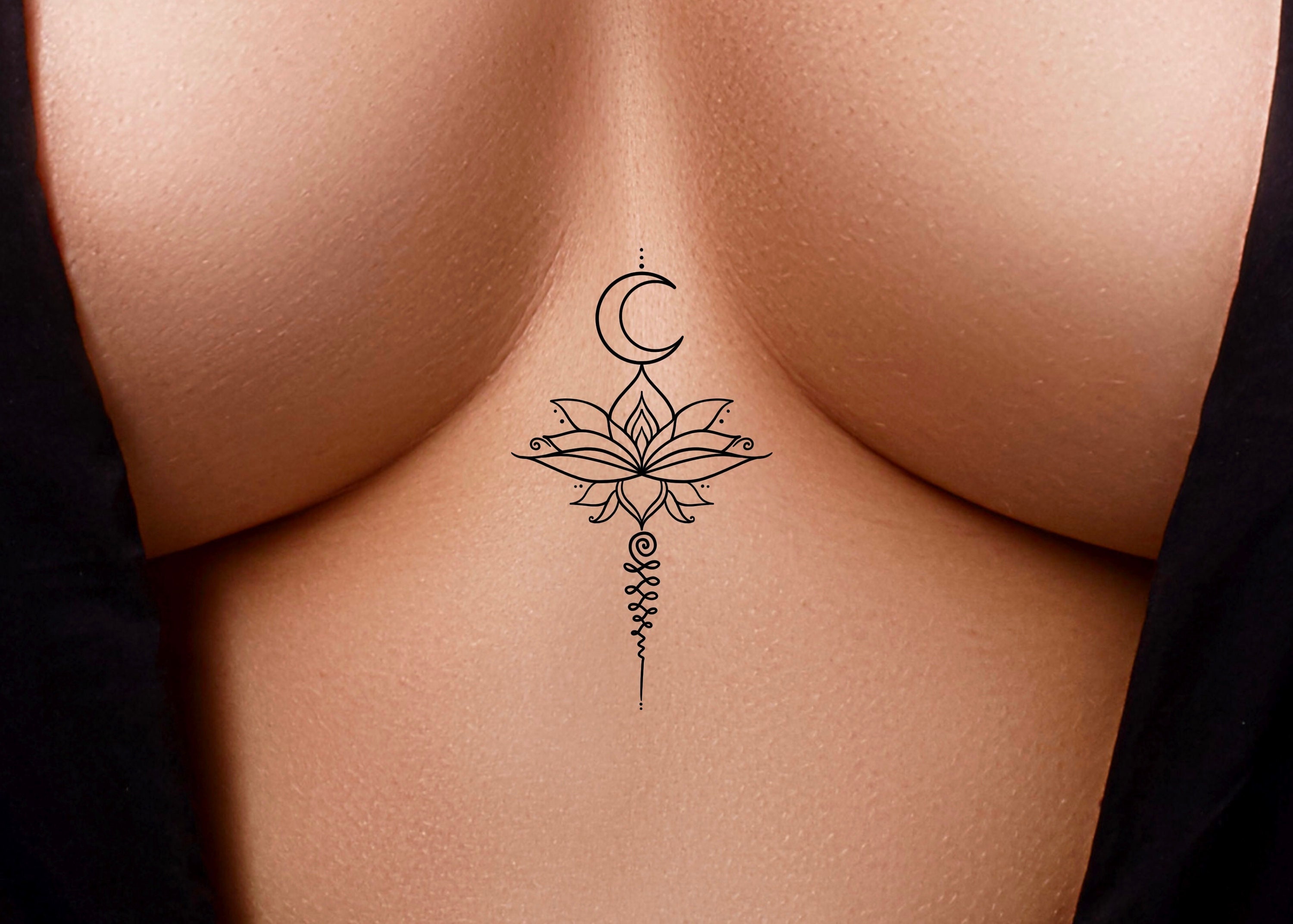 Lotus Mandala Underboob Temporary Tattoo