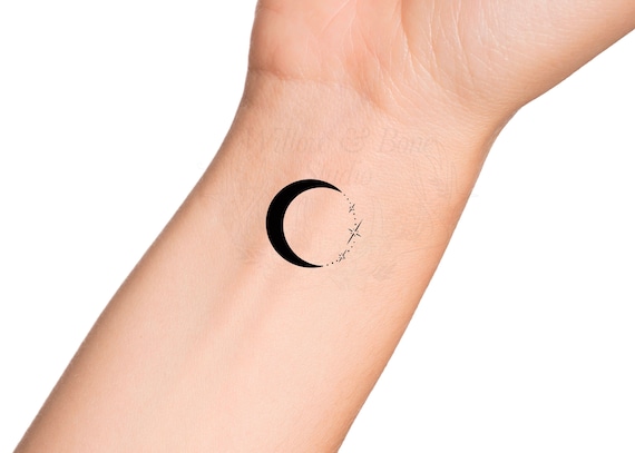 A sweet crescent moon for Mattea🌜 — Custom request/design Booking info in  bio #moontattoo #crescentmoon #microrealism #realismtatto... | Instagram