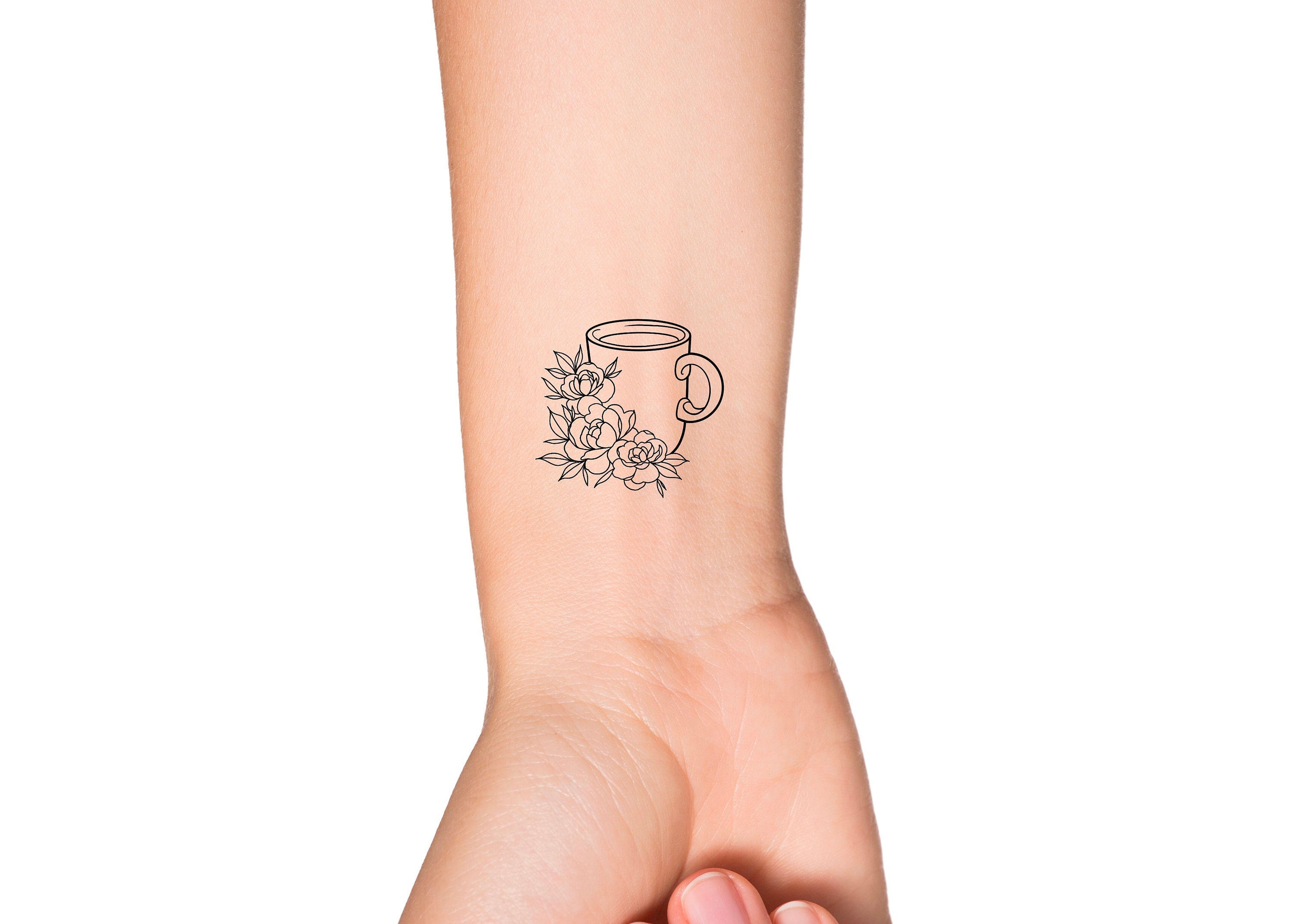 Tea Cup Tattoo - Etsy Tea Cup Tattoo - Etsy
