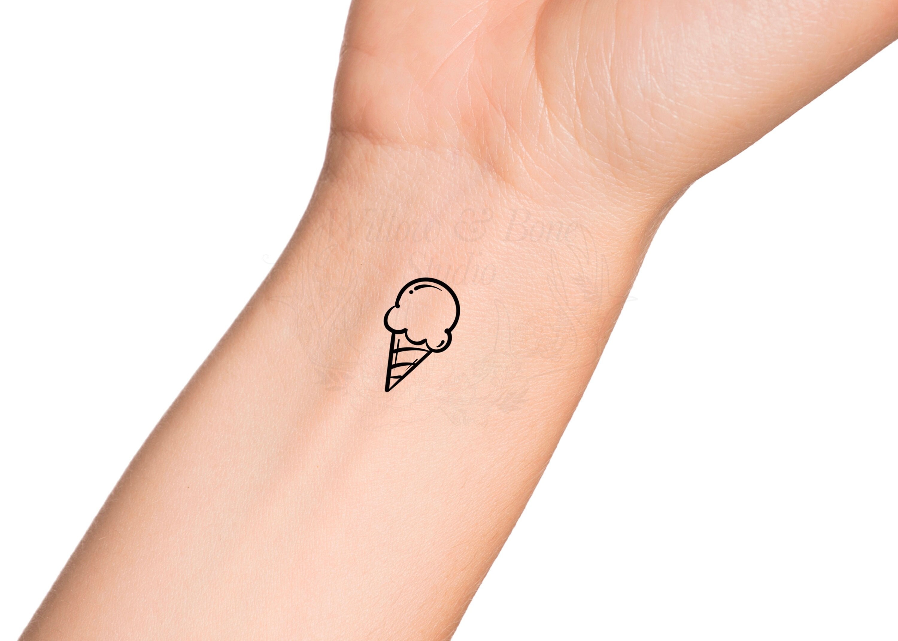 Melted Ice Cream Cone Tattoo On Forearm