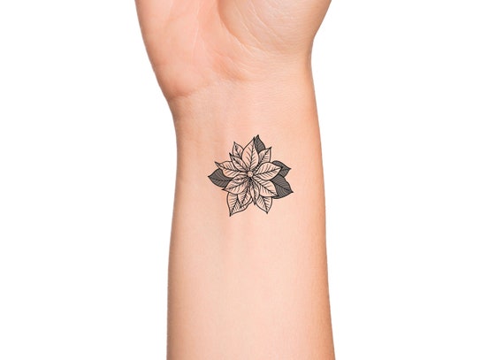 Poinsettia Flower Plant Temporary Tattoo Christmas Flower Leaves Wrist  Tattoo Holiday Foliage Plant Temporary Tattoo -  Canada