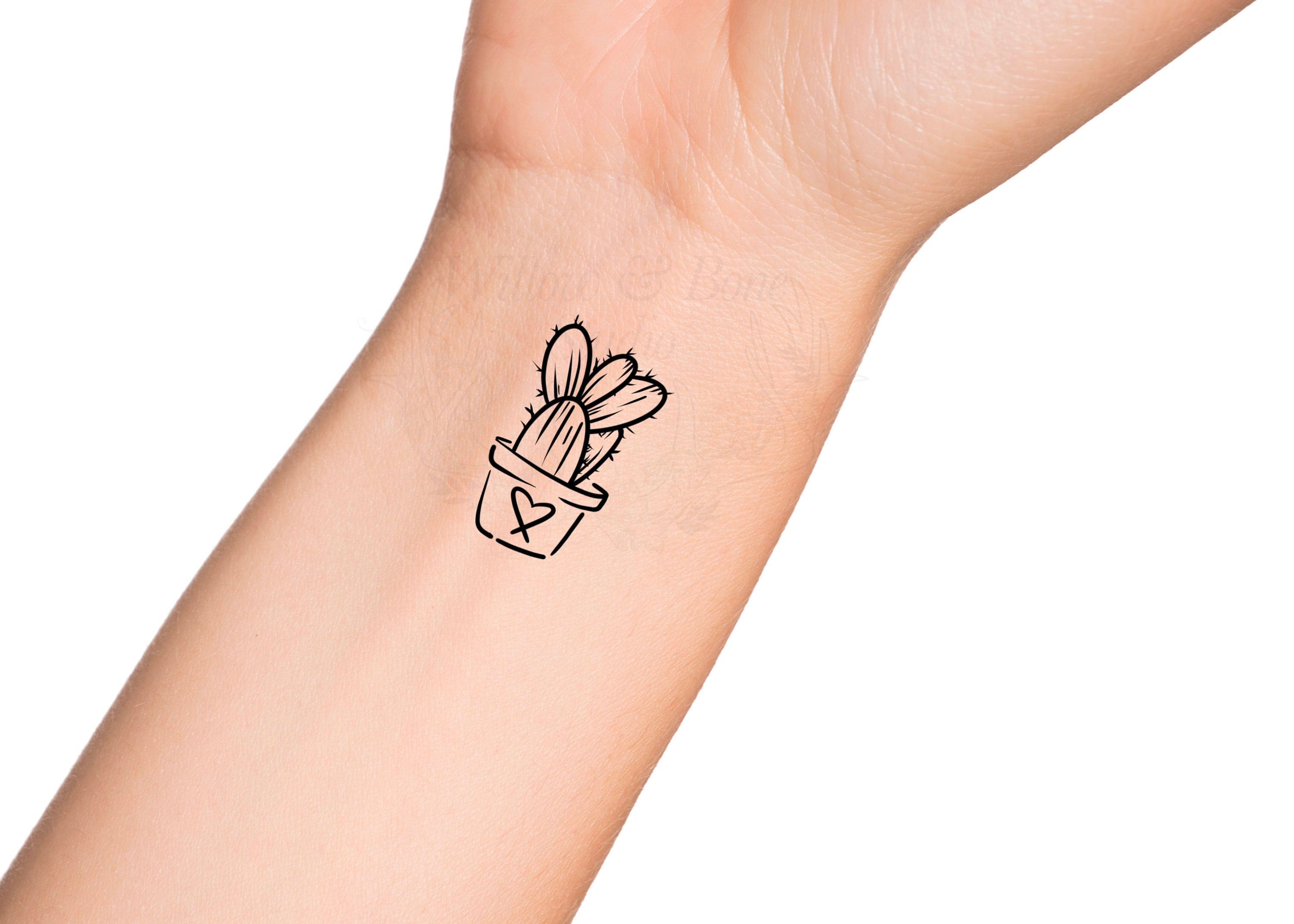 tatuagem em estilo de linha preta de um cacto 12088892 Vetor no