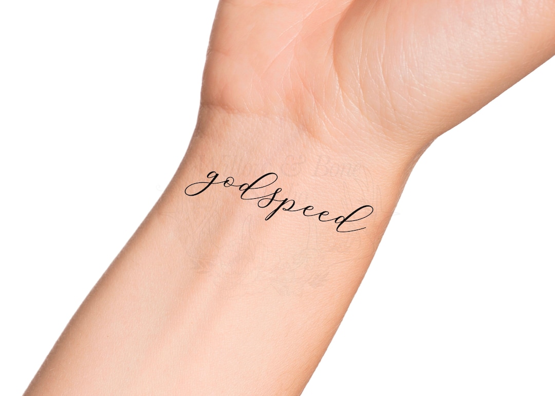 Godspeed Handwriting Word Temporary Tattoo - Etsy