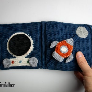 Baby Astronaut Book Crochet Pattern Quiet book Amigurumi toy image 1