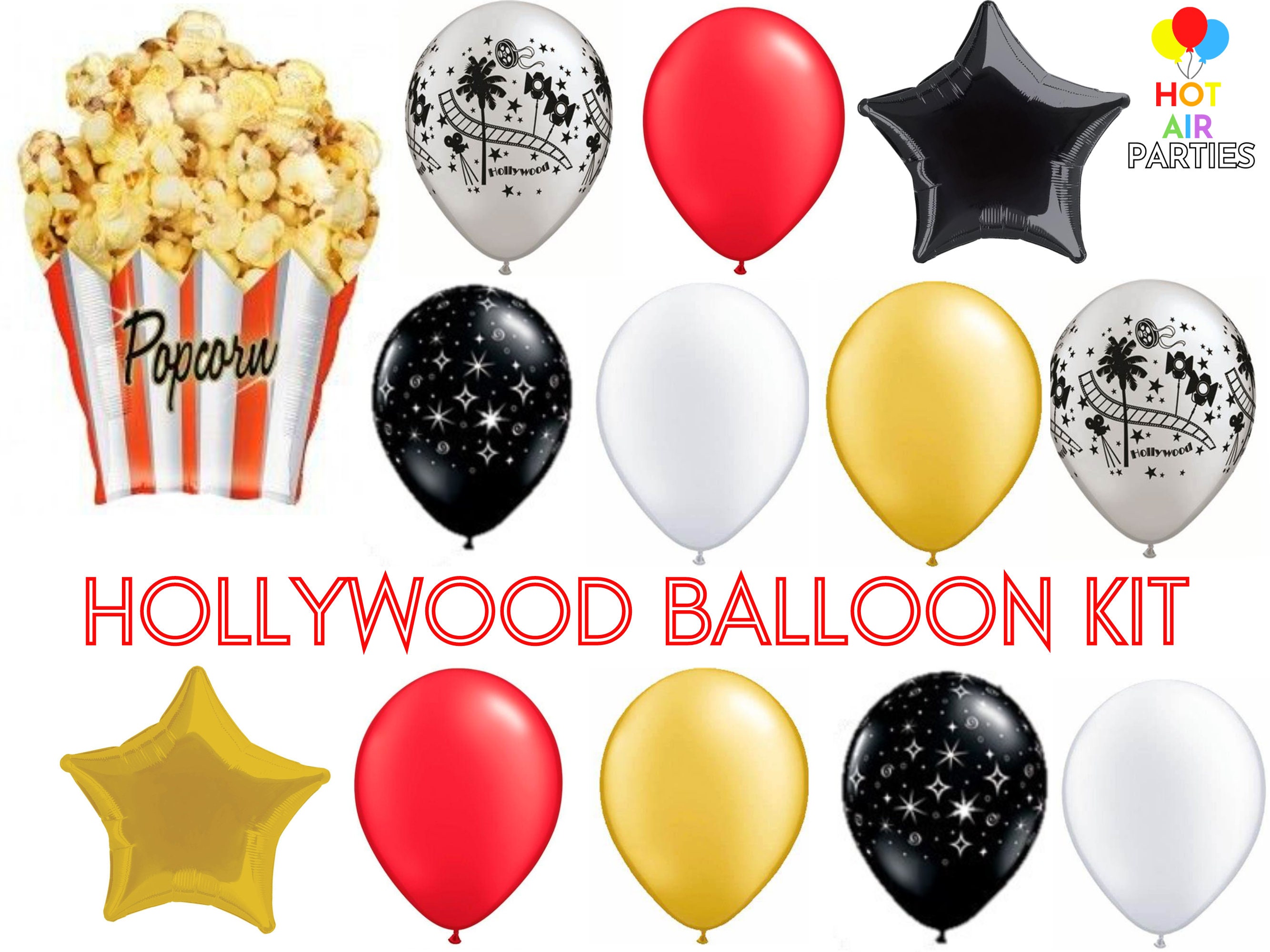 Hollywood Balloon Bouquet, Hollywood Balloons, Hollywood Party Balloons, Hollywood  Party Balloon Decorations, Balloons, Mylar Balloons 
