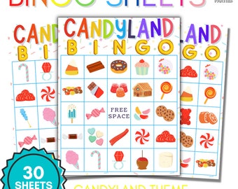 Candyland Bingo - Printable Game  - 30 Sheets