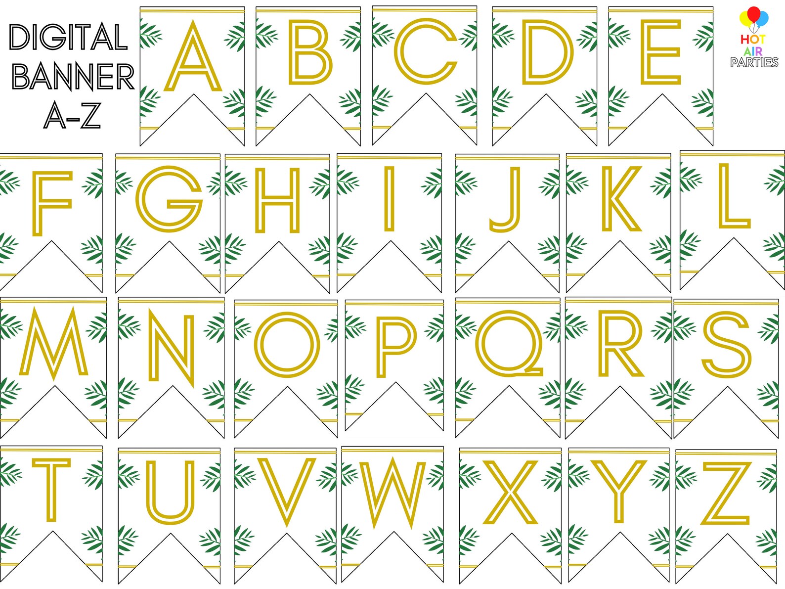 Printable Jungle/tropical Banner Instant Easy Digital PDF - Etsy Canada