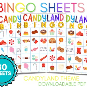 Candyland Printable/downloadable Bingo Game - Candy Themed - Sugar ...