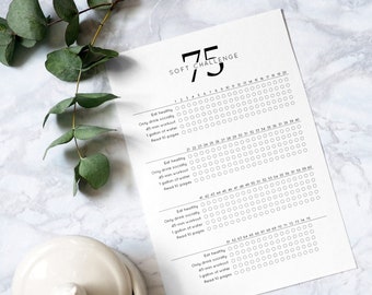 75 Soft Challenge One-Page Tracker: Printable Habit & Workout Log