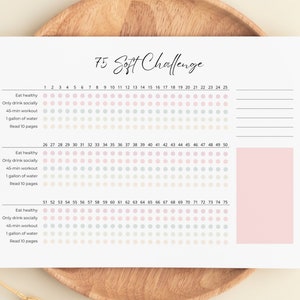 Editable 75 Soft Challenge Tracker Template: Printable Workout & Lifestyle Planner