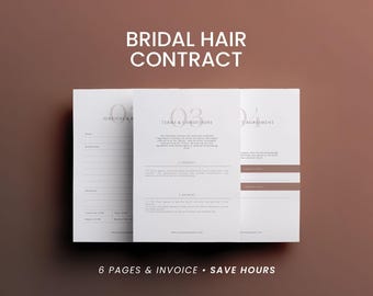 Bridal Hair Salon Contract Template: Editable Canva Agreement for Wedding Studios
