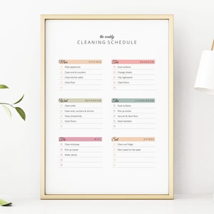 EDITABLE Cleaning Schedule | A4, US Letter | Cleaning Checklist | Cleaning Template | Planner Organization | Editable Cleaning To Do List |