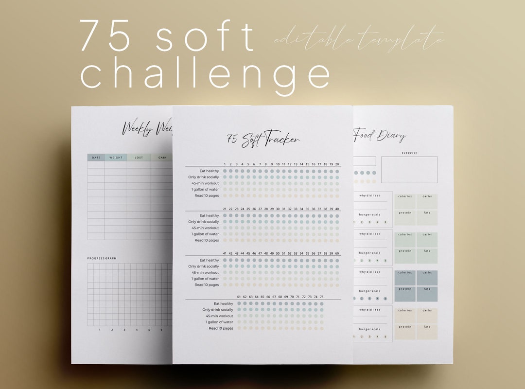 75 Soft Challenge Bundle, 75 Easy Challenge Printable, Self Care ...