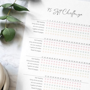 75 Soft Challenge Tracker Template: Printable Fitness & Lifestyle Planner
