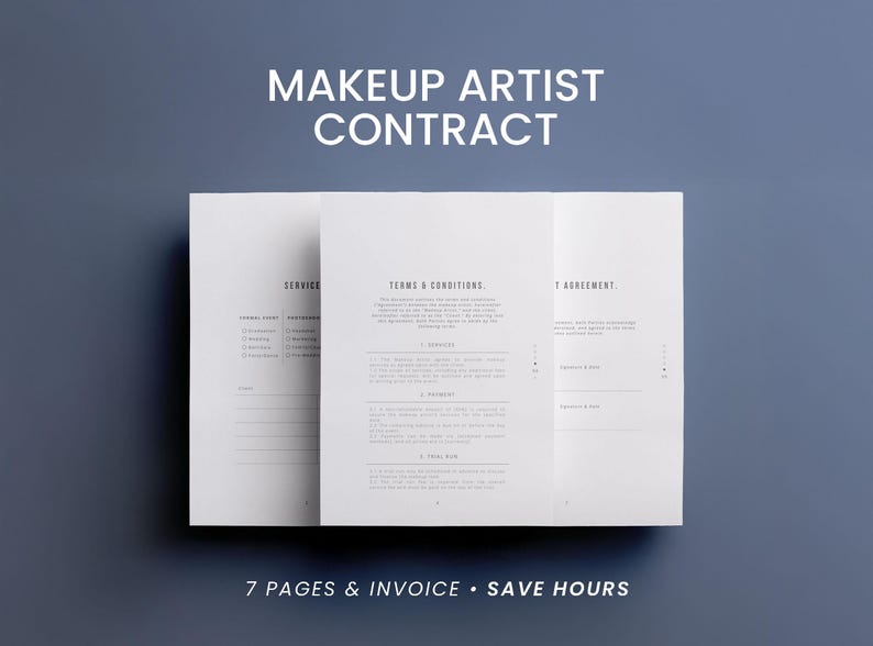 Freelance Makeup Artist Agreement: Editable Canva Contract Template image 1