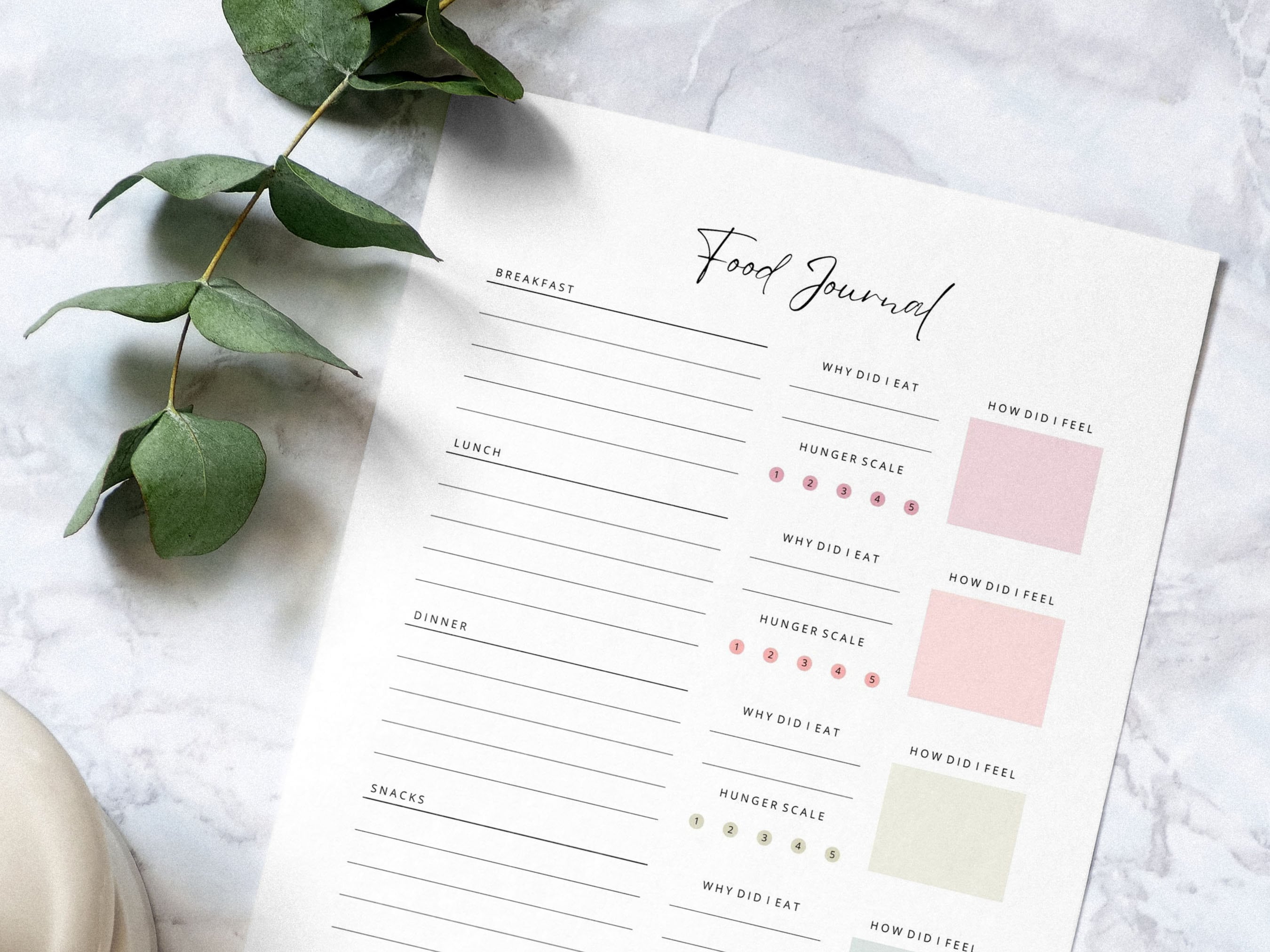 Editable Food Diary Template: Printable Meal Journal & Daily Tracker - Etsy