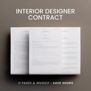 Freelance Interior Design Contract Template: Editable Client Agreement for Designers