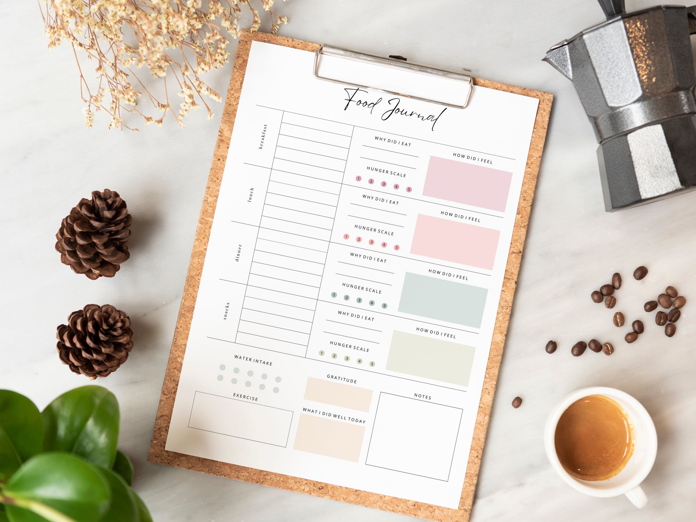 Editable Food Diary A4 US Letter Canva Template Meal - Etsy Australia