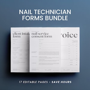 Nail Technician Forms Bundle: Editable Consent, Aftercare & Client Consultation Templates