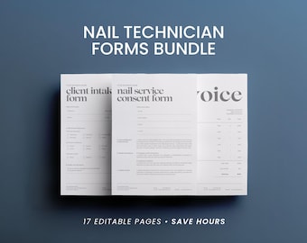 Nail Technician Forms Bundle: Editable Consent, Aftercare & Client Consultation Templates