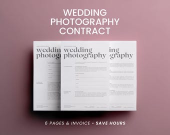 Wedding Photography Contract Template: Editable Client Agreement for Photographers