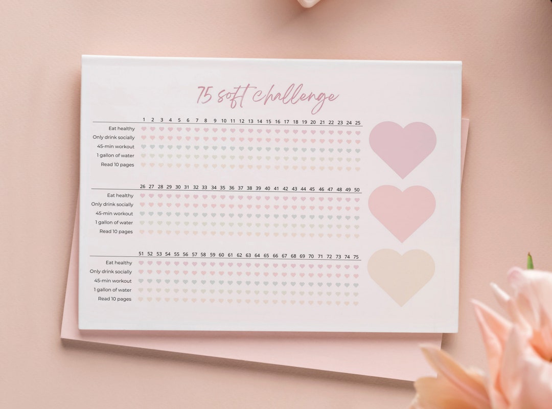 75 Soft Challenge Tracker: Printable Habit, Fitness & Self-care Journal ...