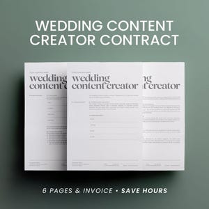 Wedding Content Creator Contract Template: Editable Canva Agreement for Bridal Social Media Services