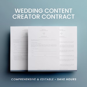 Wedding Content Creator Agreement: Editable Canva Contract for Videographers & Creators