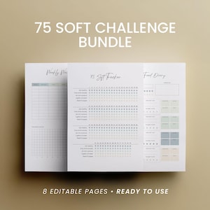 75 Soft Challenge Bundle: Druckbarer Tracker, Self-Care Journal & Food-Tagebuch