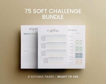 75 Soft Challenge Bundle: Druckbarer Tracker, Self-Care Journal & Food-Tagebuch