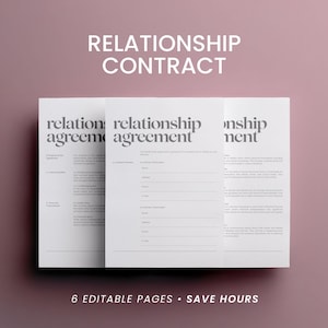 Couples Relationship Agreement Template: Editable Rules & Love Contract