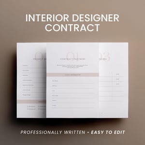 Interior Designer Client Contract Template: Editable Services Agreement for Design Projects