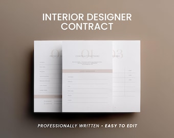 Interior Designer Client Contract Template: Editable Services Agreement for Design Projects