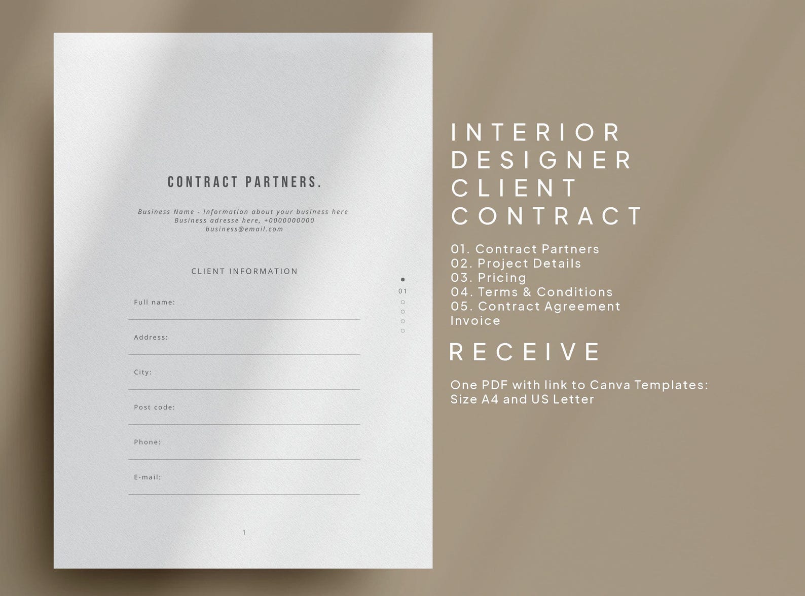 Interior Decorating Contract Template: Editable Agreement for Home
