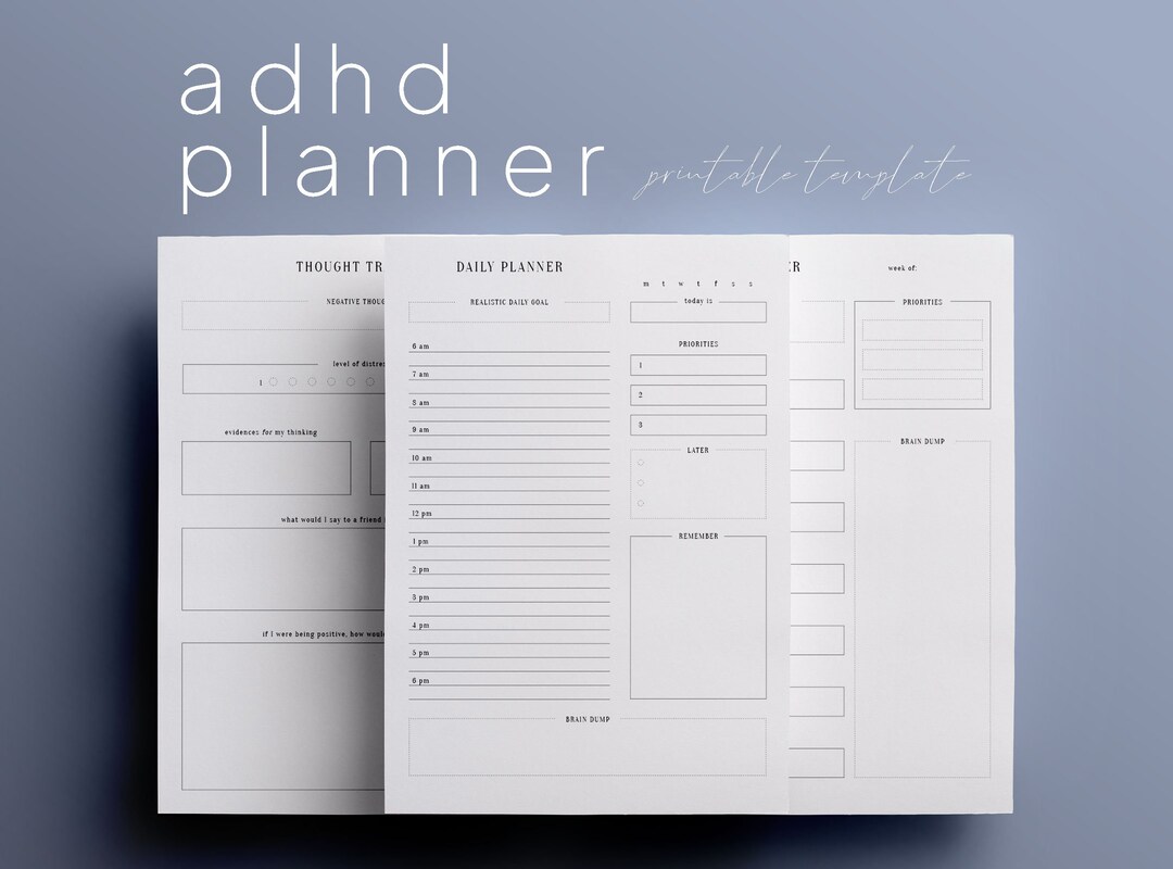 ADHD Planner Bundle | A4, A5, US Letter | Daily Planner, Weekly Planner ...