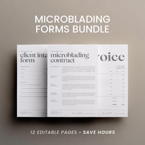 Microblading Forms Bundle: Editable Consultation & Consent Templates for Salons