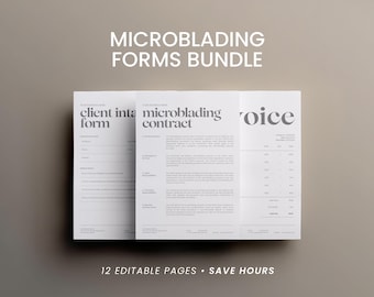 Microblading Forms Bundle: Editable Consultation & Consent Templates for Salons
