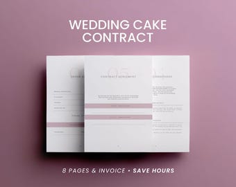 Wedding Cake Contract Template: Editable Order Form & Bakery Services Agreement