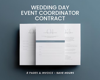 Wedding Planner Contract Template: Editable Canva Agreement for Day-of Coordinators & Event Services