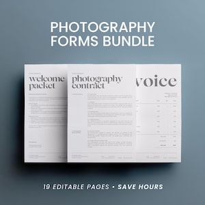 Photography Business Documents Bundle: Contracts, Client Forms & Pricing Guide