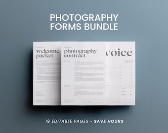 Photography Business Documents Bundle: Contracts, Client Forms & Pricing Guide