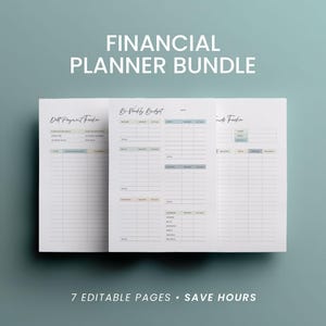 Editable Finance Planner Bundle: Budget Printables, Debt Snowball & Spending Tracker