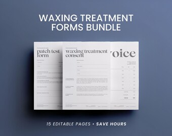 Waxing Consent Forms Bundle: Editable Consultation & Spa Client Intake Templates