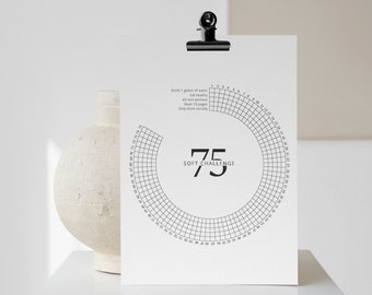 75 Soft Challenge Printable: Habit Tracker, Fitness Journal & Self-Care Planner