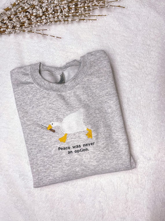 Oldskool Shirts Halloween Killer Duck Peace Was Never An Option Shirt