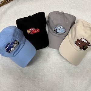 Disney Lightning McQueen, Mater, or Sally Embroidered Dad Style Adult Baseball Hat, Movie, Cars