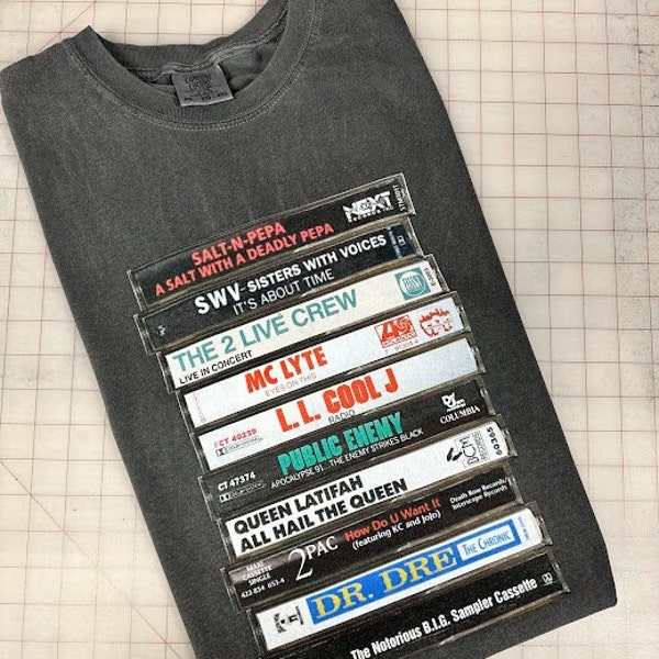 Hip Hop Cassettes Tape Comfort Colors Camiseta estampada, Camiseta Hip Hop, Camiseta unisex, Estilo vintage, Camiseta gráfica, Música clásica de Hip Hop